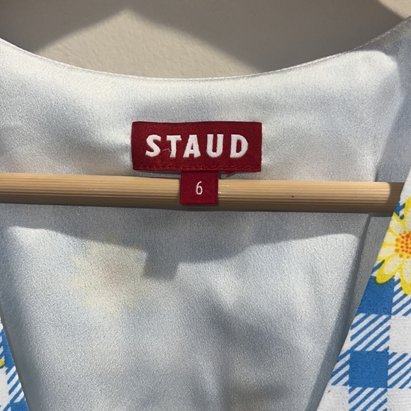 NWT Staud Milla Dress Gingham Daisy Multi - Picture 4 of 8